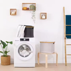 Collapsible Laundry Bin with Bamboo Frame & Dust Cover