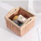 Felt Storage Basket with Wooden Handles