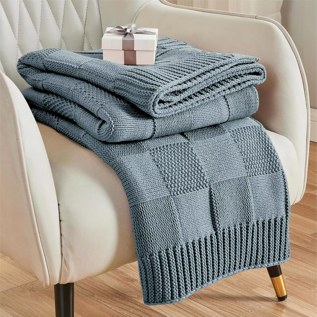 Checkered Knit Blanket