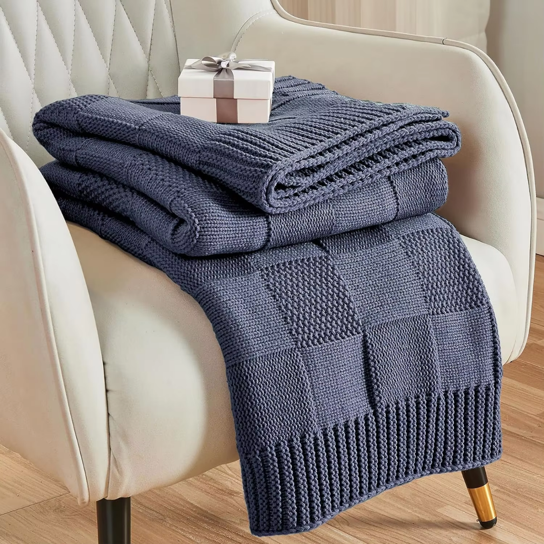 Checkered Knit Blanket