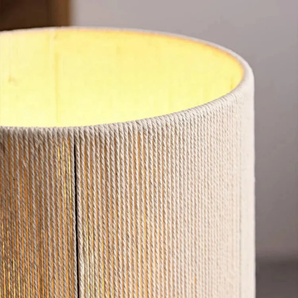 Solid Wood Table Lamp with Fabric Shade